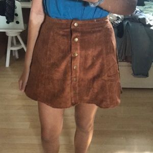 Button down corduroy skirt